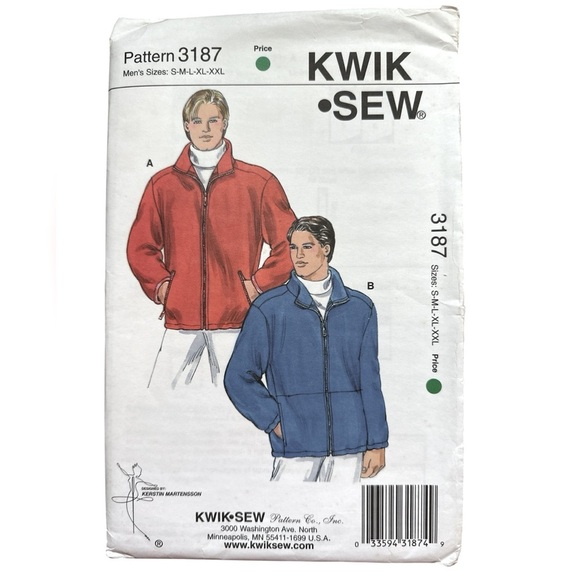 Vintage Y2K, uncut, factory folded Kwik Sew Pattern 3187  S - XXl - Picture 1 of 3
